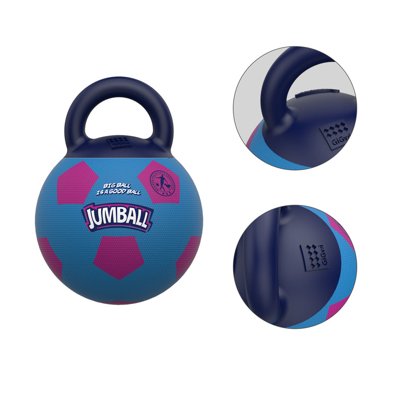 Pelota JUMBALL azul con asa para mascota