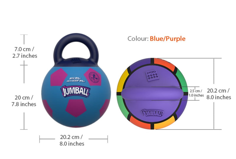 Pelota JUMBALL azul con asa para mascota