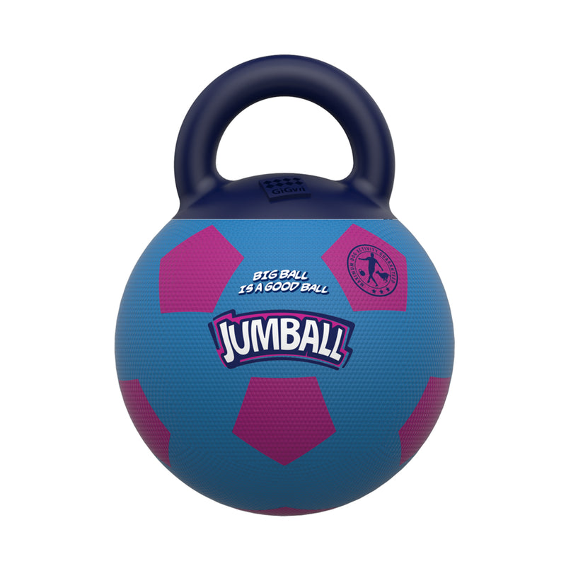 Pelota JUMBALL azul con asa para mascota