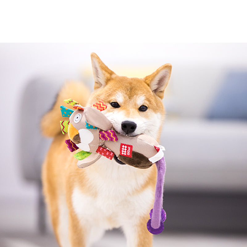 Peluche Leòn de tela con cuerda para mascota