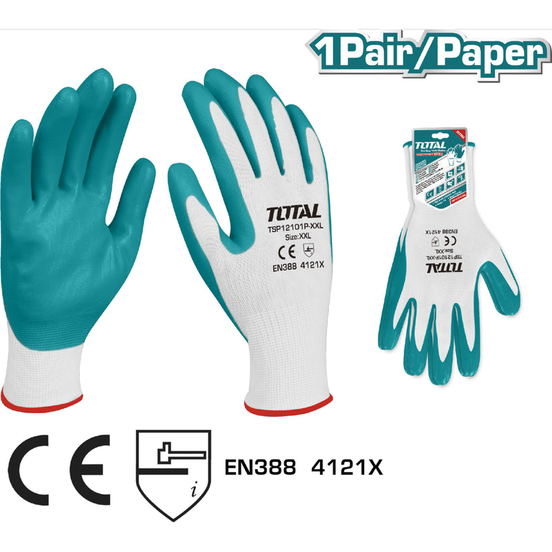 (1 par) Guantes de nitrilo en la palma .Medida XXL.