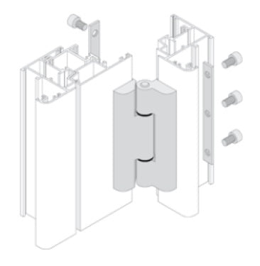 Bisagra de Sobre Poner Hoja Ventana/Inversor. Sistema Plegable. Color Negro
