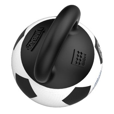 Pelota JUMBALL blanco negro con asa para mascota