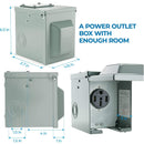 Caja tomacorriente NEMA 14-50R 50 amperios, 125/250V, con tapa para exteriores para autos eléctricos