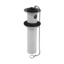 Desagüe De Lavamanos PVC 1 1/4" x 6" con tapón negro y cadena cromada NESSATI