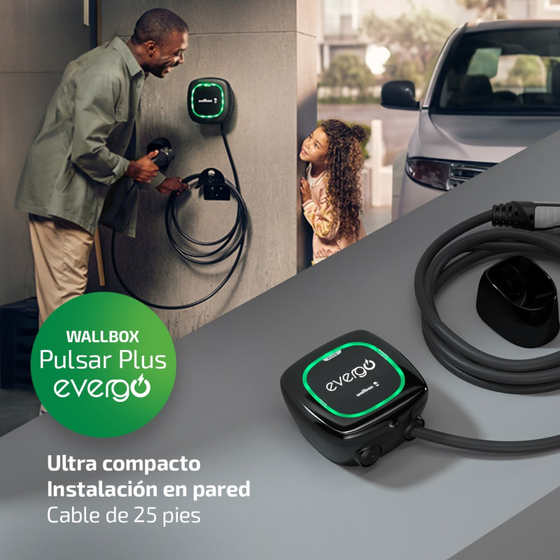 Cargador de pared para vehículos eléctricos 9.6 KW Tipo 1 J1772 americano 208V/240V 40 Amp. Nivel 2 Wallbox