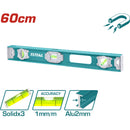 Nivel de Burbuja 60cm. Aluminio. Espesor:1.5mm. Con imán.