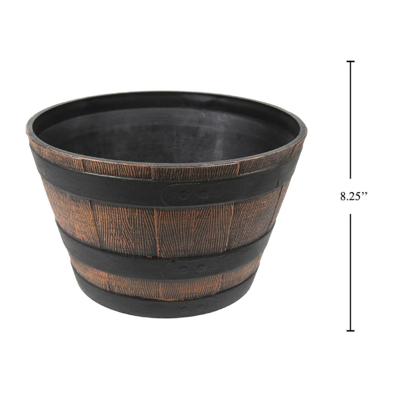 Macetero de medio barril 13.2"x13.2"x  8.25"