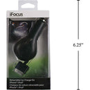 iFocus, cargador de coche retráctil para iPhone / iPod de 3 pies, caja de ventana