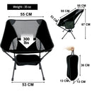 Silla plegable compacta ultra ligera con bolsa, color negro