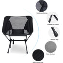 Silla plegable compacta ultra ligera con bolsa, color negro