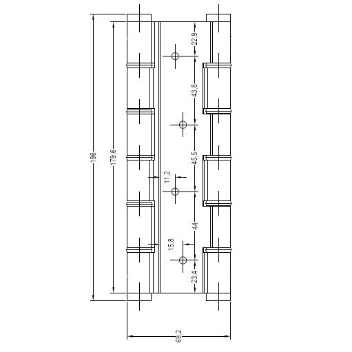 Par de Bisagras Vaiven Puerta Aluminio Europea. Color Blanco. Soporta 80Kg