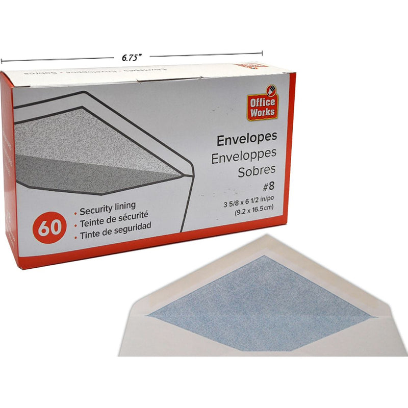 Sobres de seguridad n.o 8 de 60 piezas, en caja