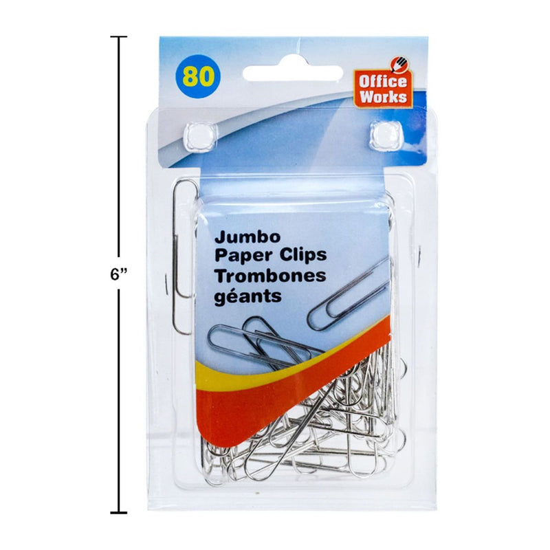 Clips de metal para papel de 80 piezas, 50 mm