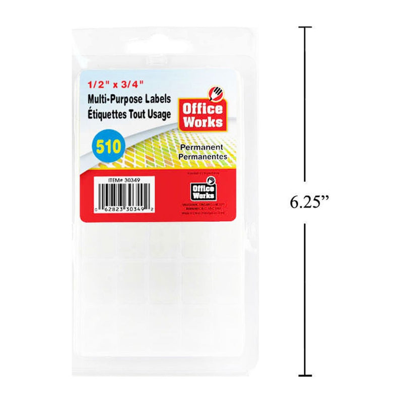 Etiqueta multipropósito, 510 piezas 1 / 2x3 / 4 "