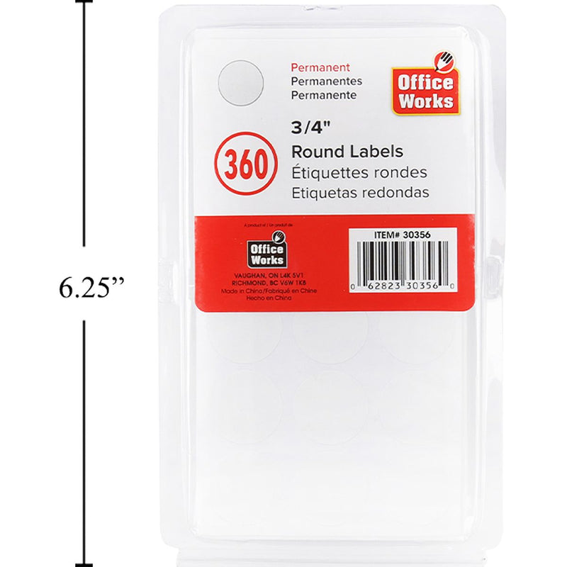 Etiquetas redondas de 3/4 "de diámetro, multiusos de 360 piezas