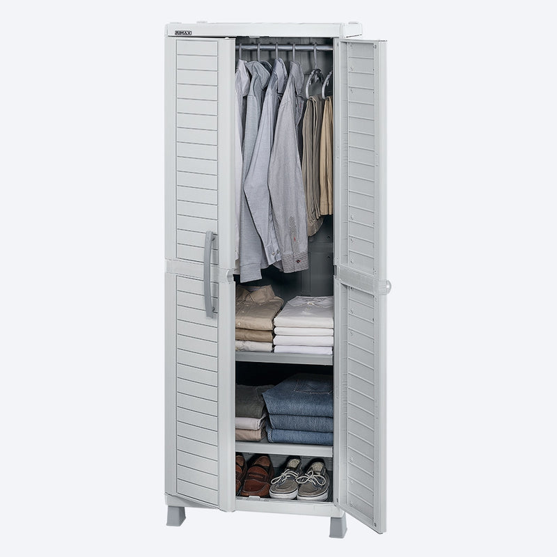 Armario plástico para ropa Barú, color taupe