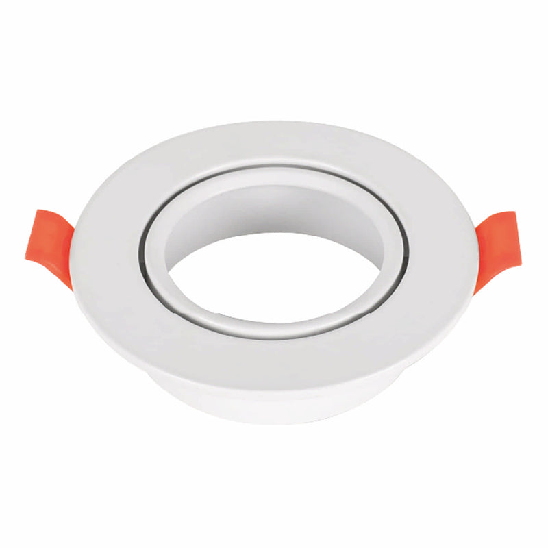 Aro empotrable soporte Ojo de Buey 1XGU10 aluminio blanco para Interior y Exterior. Φ88x25mm. Dirigible. Redondo. Incrustable