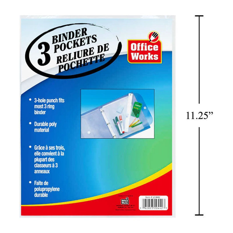 3 bolsillos para carpetas, bolsa con inserto