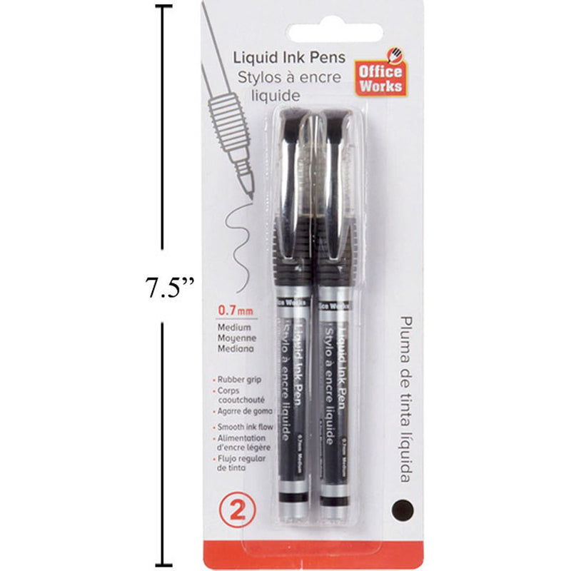 Bolígrafos de tinta líquida de 2 piezas, tinta negra