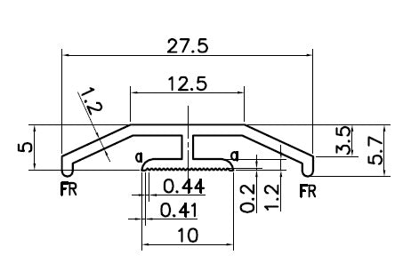 Moldura Francesa 27.5 mm Ancho. Largo 5.85 m. Acabado Blanco