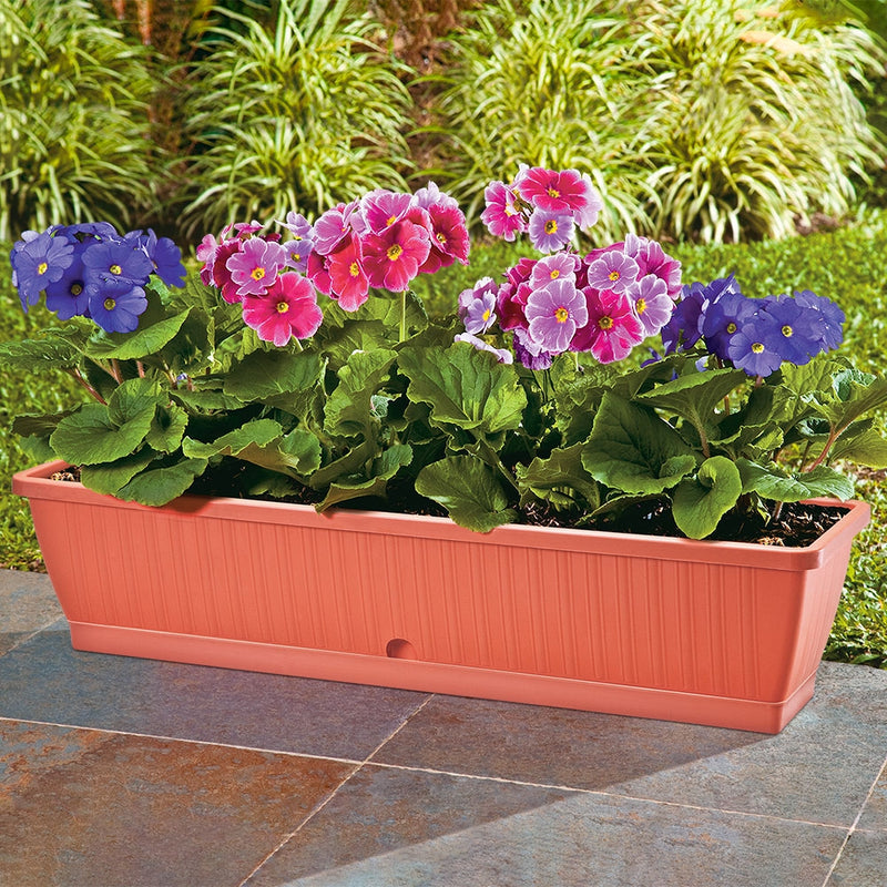 Macetera rectangular de 80 cm, color terracota