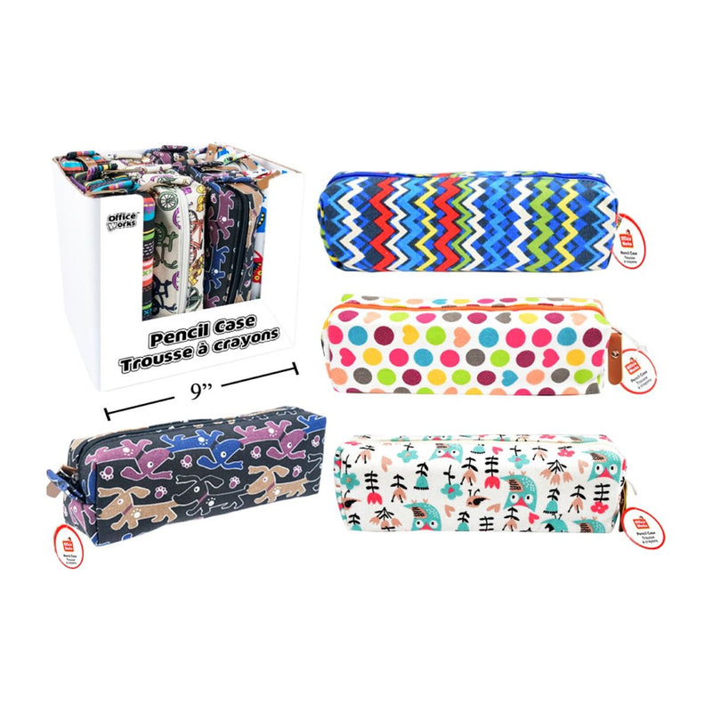 Estuche para lápices con estampado retro (1pza) (Viene en colores variados al azar)