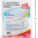 Separadores de lengüetas borrables, inserto de bolsa de polietileno