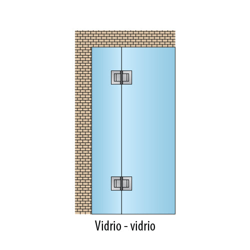 TITUS 2.0 PAR DE BISAGRAS HIDRÁULICAS DE VIDRIO VIDRIO 180º Fuerza de cierre EN3