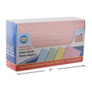 Tarjeta de índice con rayas de 180 piezas, 3 x 5 ", varios colores, caja de color