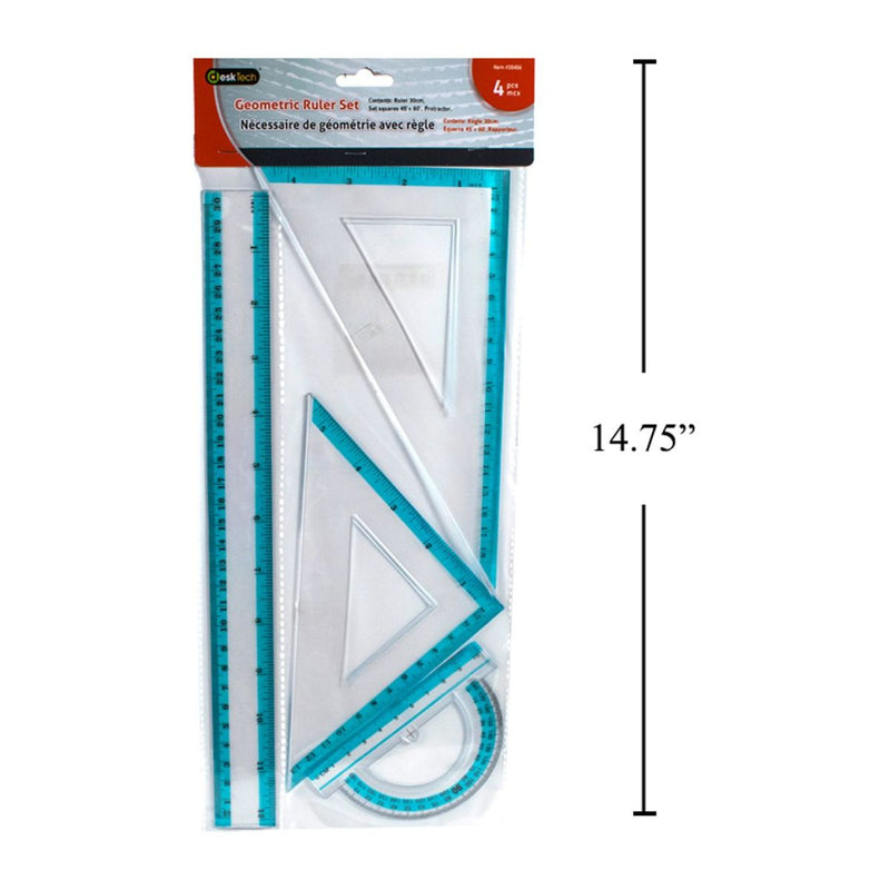 Desk Tech - Juego de 4 reglas geométricas