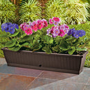 Macetera rectangular de 80 cm, color wengué
