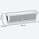 Macetera rectangular de 80 cm, color wengué