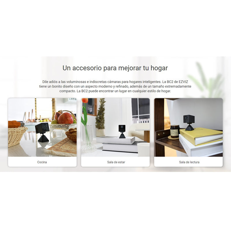 Cámara de seguridad inteligente Wi-Fi para interiores, con batería recargable incluida. EZVIZ
