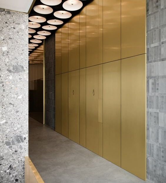 Lámina de Acero Inoxidable WPC Bambú Gold oro Decorativo recortable 1.22m x 2.80m x 8mm (Do it yourself)