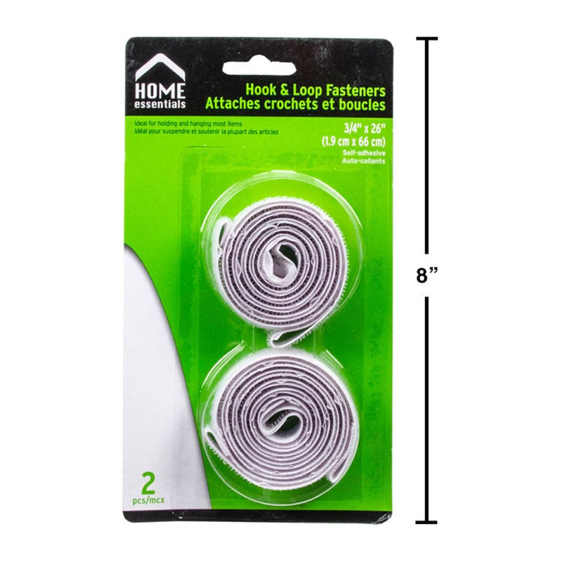 Sujetadores cierre magico velcro de 26 "L, 2 piezas, autoadhesivos, blancos