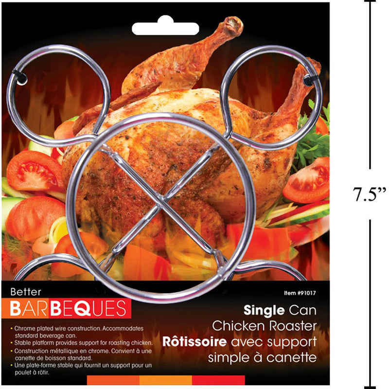 Asador de pollo BBQ individual, 7.5 "W, cromado