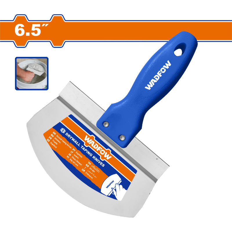 Espátula para drywall 6. 5" Acero Inoxidable con Hoja Contorneada. Ideal para enmasillar Yeso.