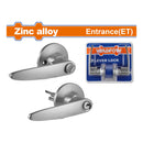 Cerradura Manija tubular para recámara 65mm niquelado satinado. Palanca tubular. Cerradura 3 palancas llave.