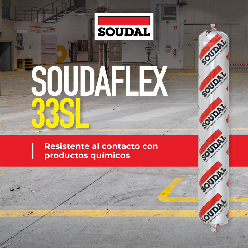 Sellador Autonivelante Salchicha 600 ML Soudaflex 33SL, color gris Para suelos de Poliuretano.