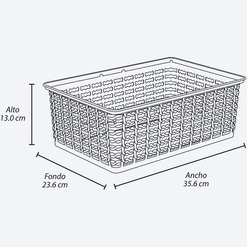 Canasta multiusos deco, 9l, color wengué