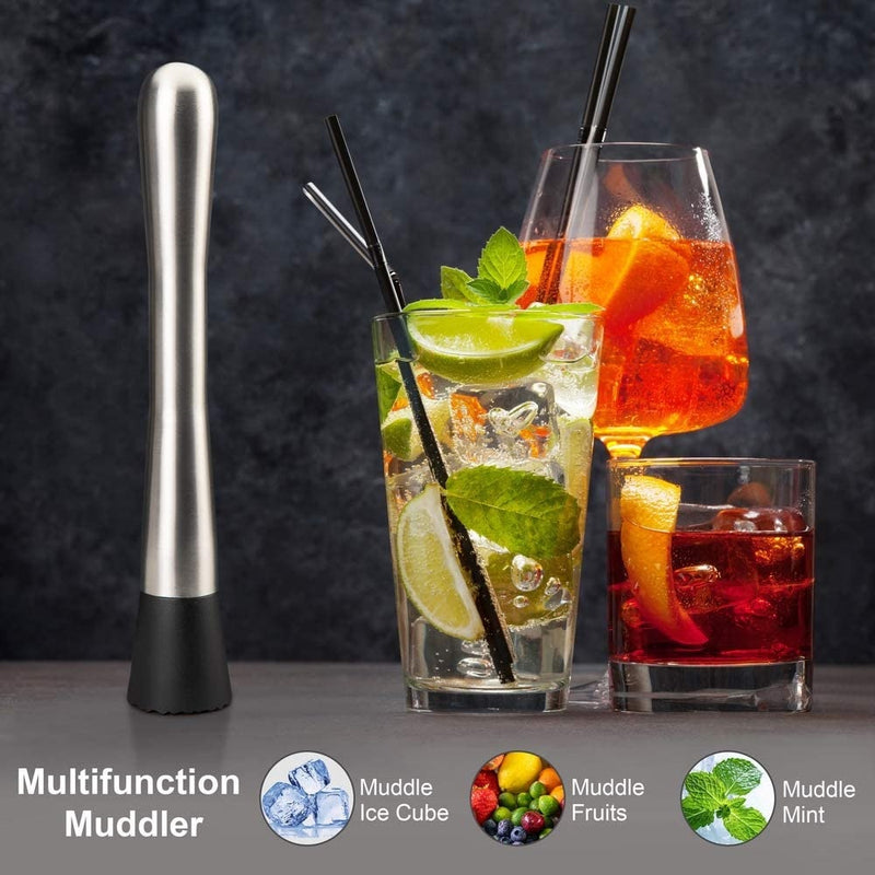 Mortero de cóctel de acero inoxidable. Para cocteleria maserador machacador para bares