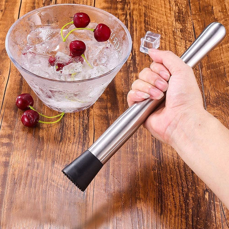 Mortero de cóctel de acero inoxidable. Para cocteleria maserador machacador para bares