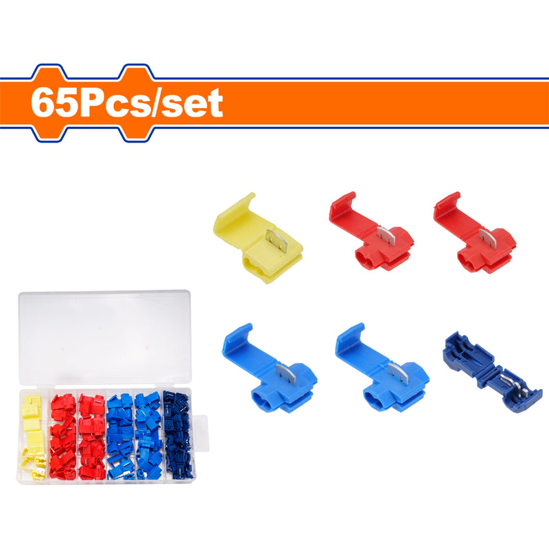 Conectores de cable electricos en T de empalme rapido. 65 piezas surtidas.