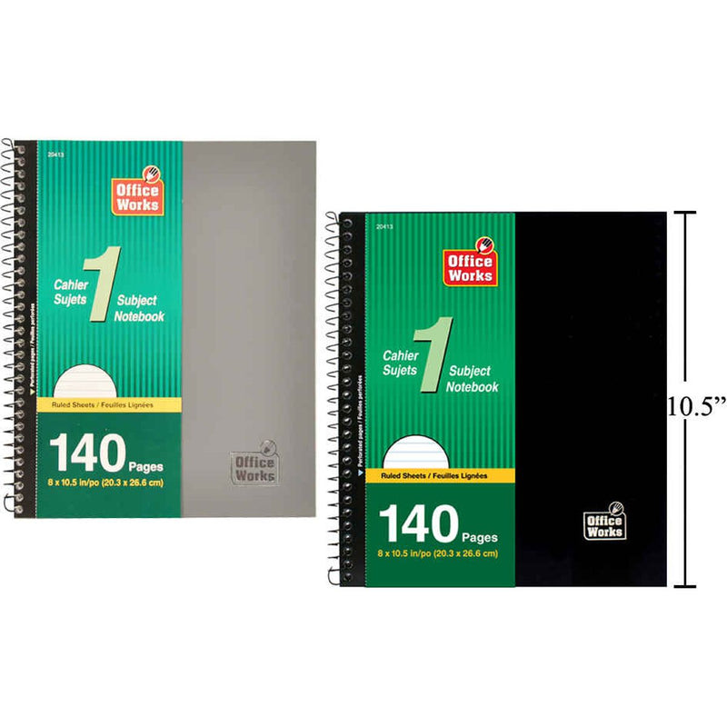 8 x 10,5 Cuaderno de tapa PP de 140 páginas (1pza) (Viene en colores variados al azar)