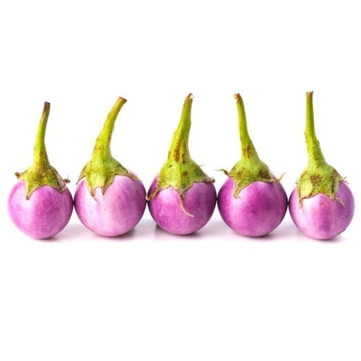 Semillas de berenjena, malva redonda (100% Heirloom/No Híbrido/No GMO). 10 semillas aproximadamente.
