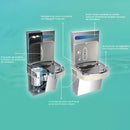 Fuente de agua de pared con llenador de botella.