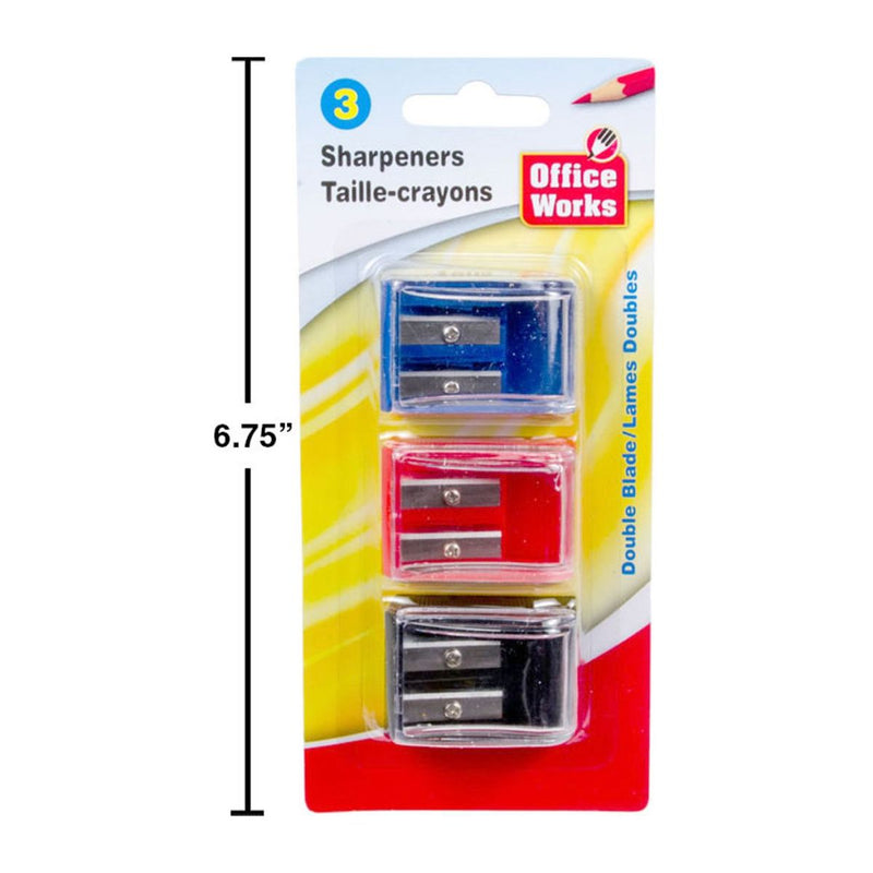 Sacapuntas de lápiz de 3 piezas, sacapuntas de doble hoja, 3c, b / c