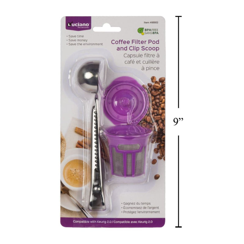 Cápsula de filtro de café Luciano y ClipScoop reutilizable