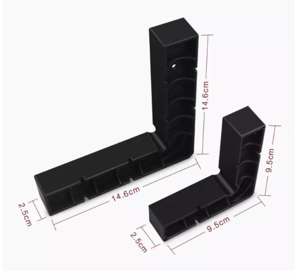 Escuadra tipo L ABS, 90 grados ángulo recto, 2 Pcs
